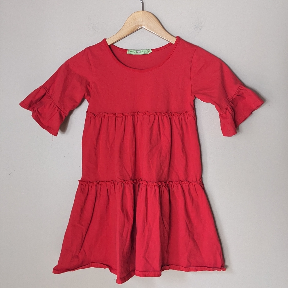 Millie Loves Lily Red Ruffle Dress Size 8